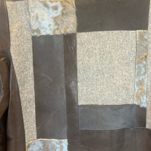 Lafayette 148 New York Toluca Lambskin Jacket with Calf Hair Patchwork - Picture 8 of 10